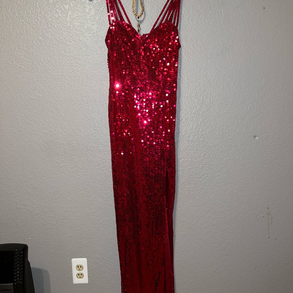 Niteline Red Satin Strappy Dress